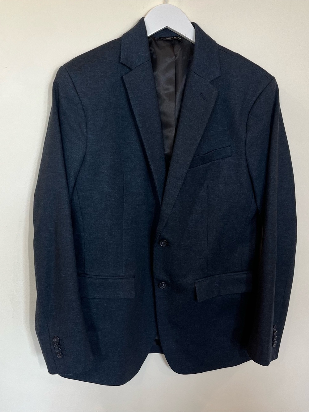 Banana Republic Navy Blue Blazer Mens 38R Stretch Preppy Double Button
